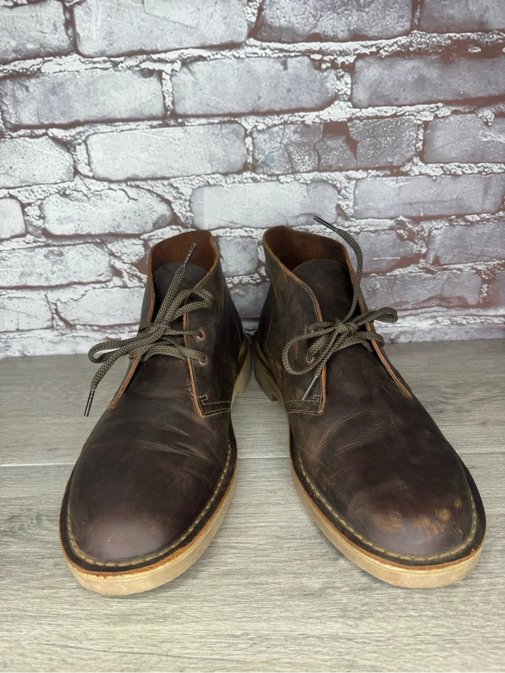Clarks Originals Chukka Brown Nubuck Leather Desert Boots Men Sz 12M US/46EU
